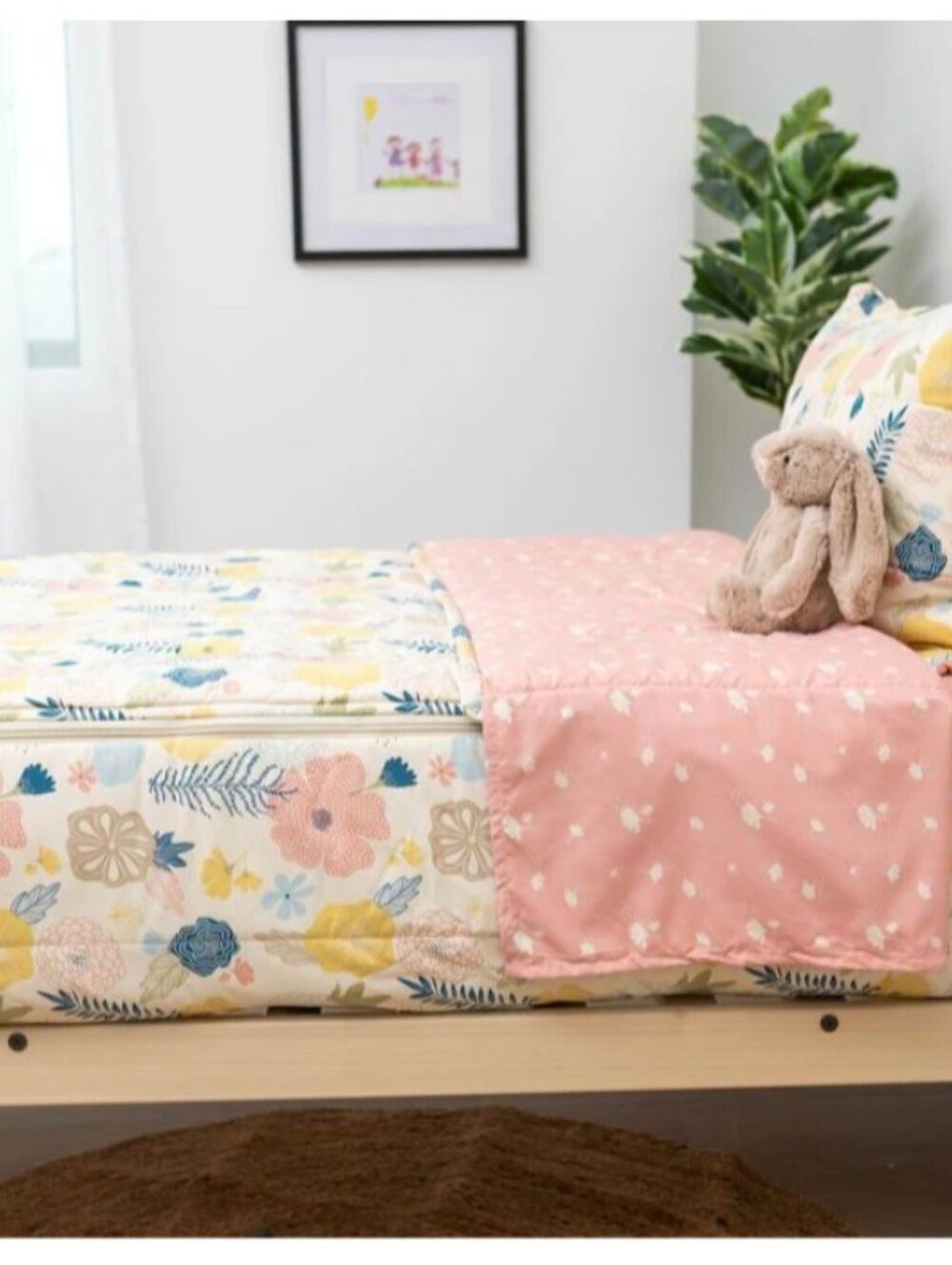 Floral & Pink Beddy's Full Sized Kids Comforter Set - Pink Floral